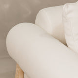 Vista Large Three Seater Ashwood Couch – White