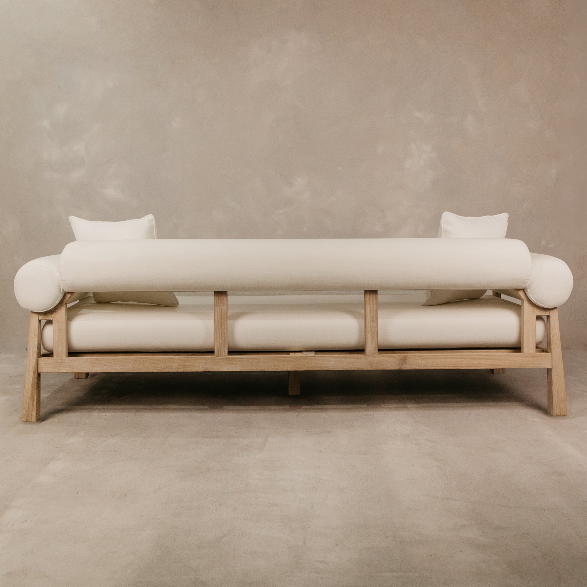 Vista Large Three Seater Ashwood Couch – White