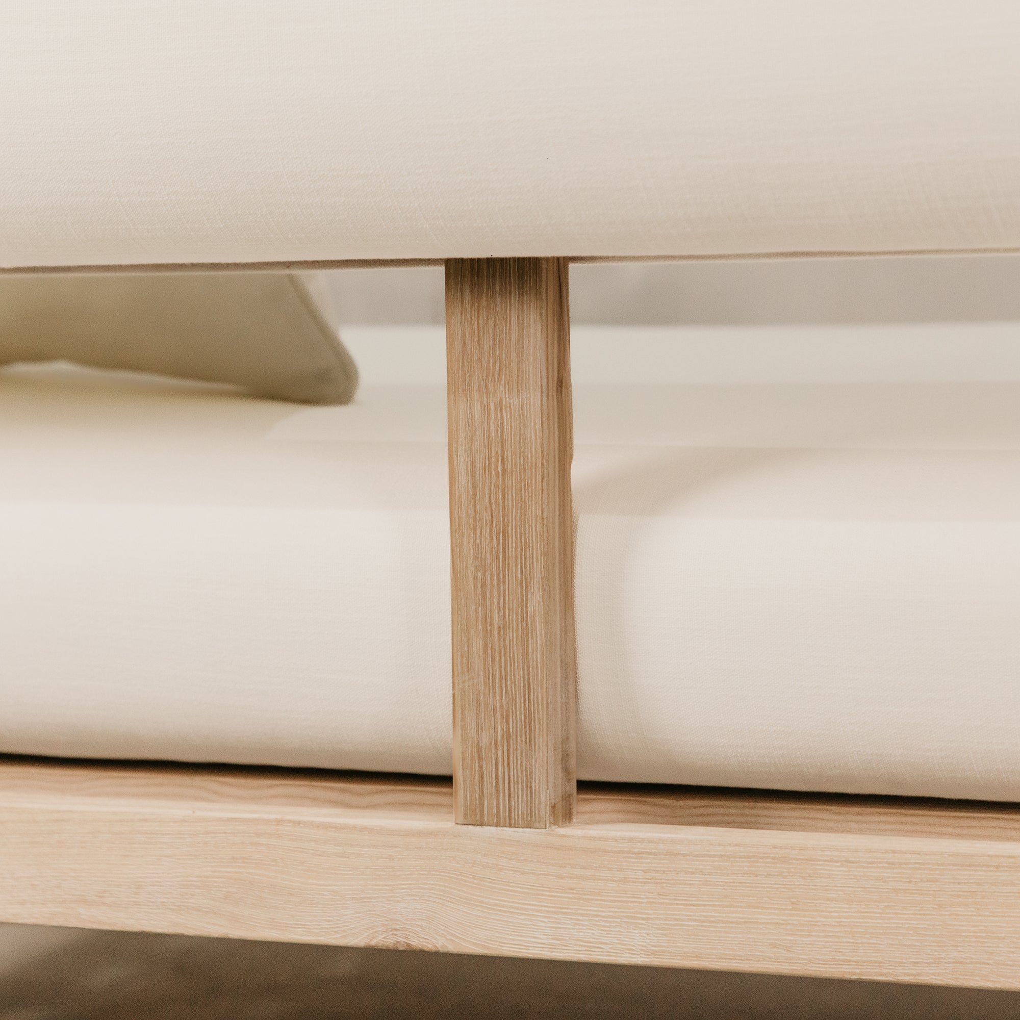 Vista Large Three Seater Ashwood Couch – White