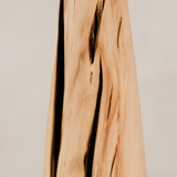 Weathered Baobab Table Lamp with Tapered Linen Shade – Blonde