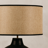 Yoruba Table Lamp with Linen Shade – Black