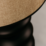Yoruba Table Lamp with Linen Shade – Black