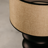 Yoruba Table Lamp with Linen Shade – Black
