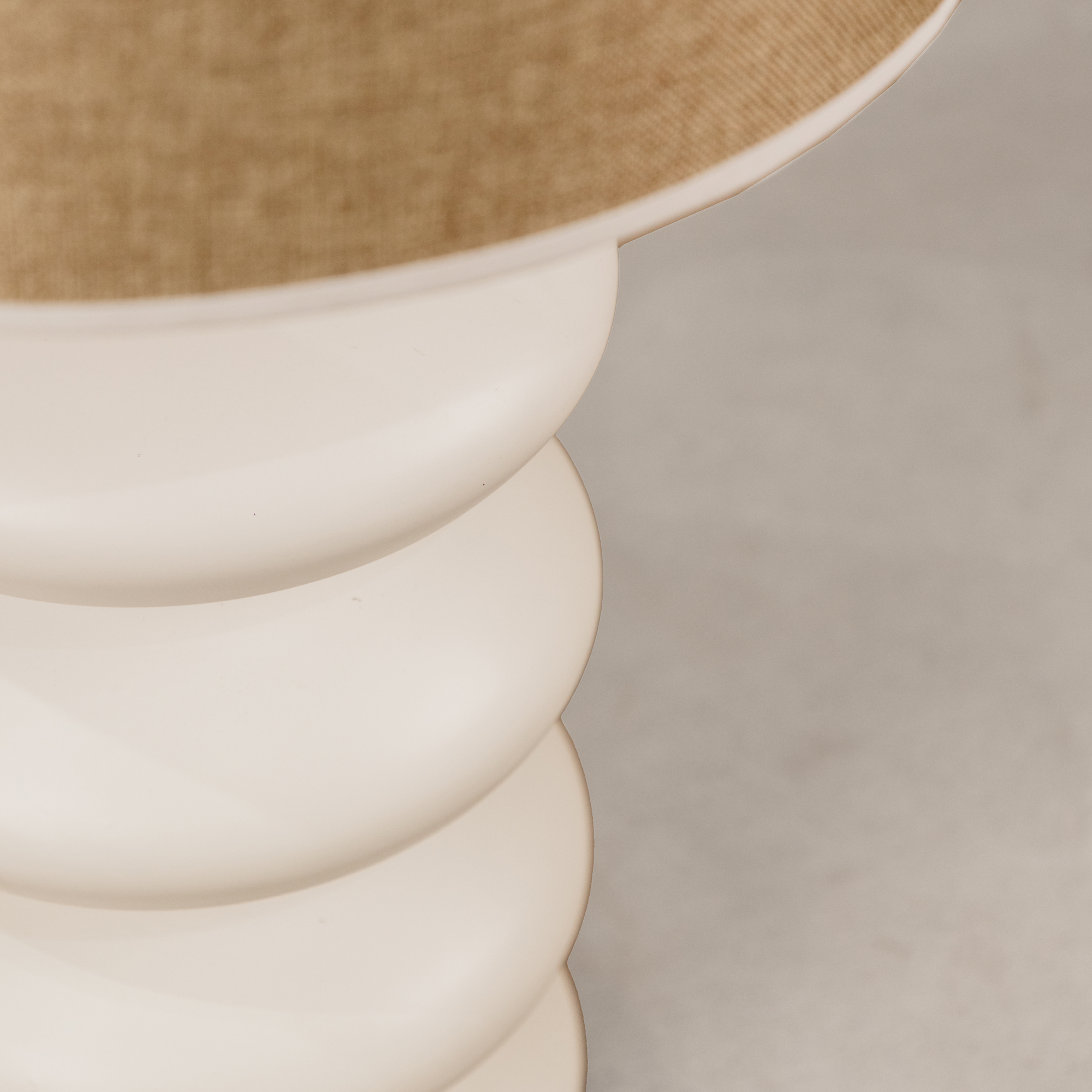 Yoruba Table Lamp with Linen Shade – White