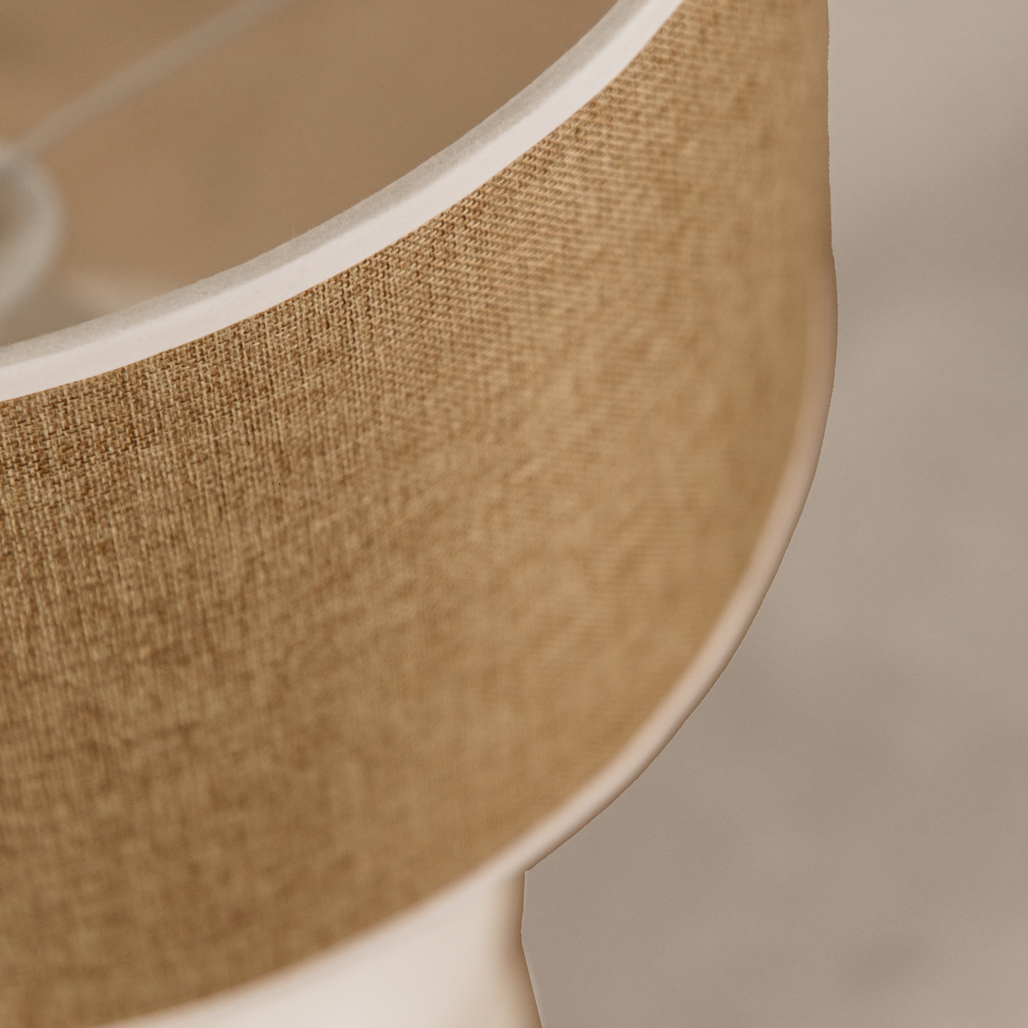 Yoruba Table Lamp with Linen Shade – White