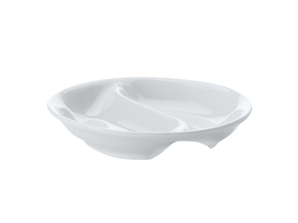 Maxwell & Williams White Basics Round Divided Sauce Dish 10cm