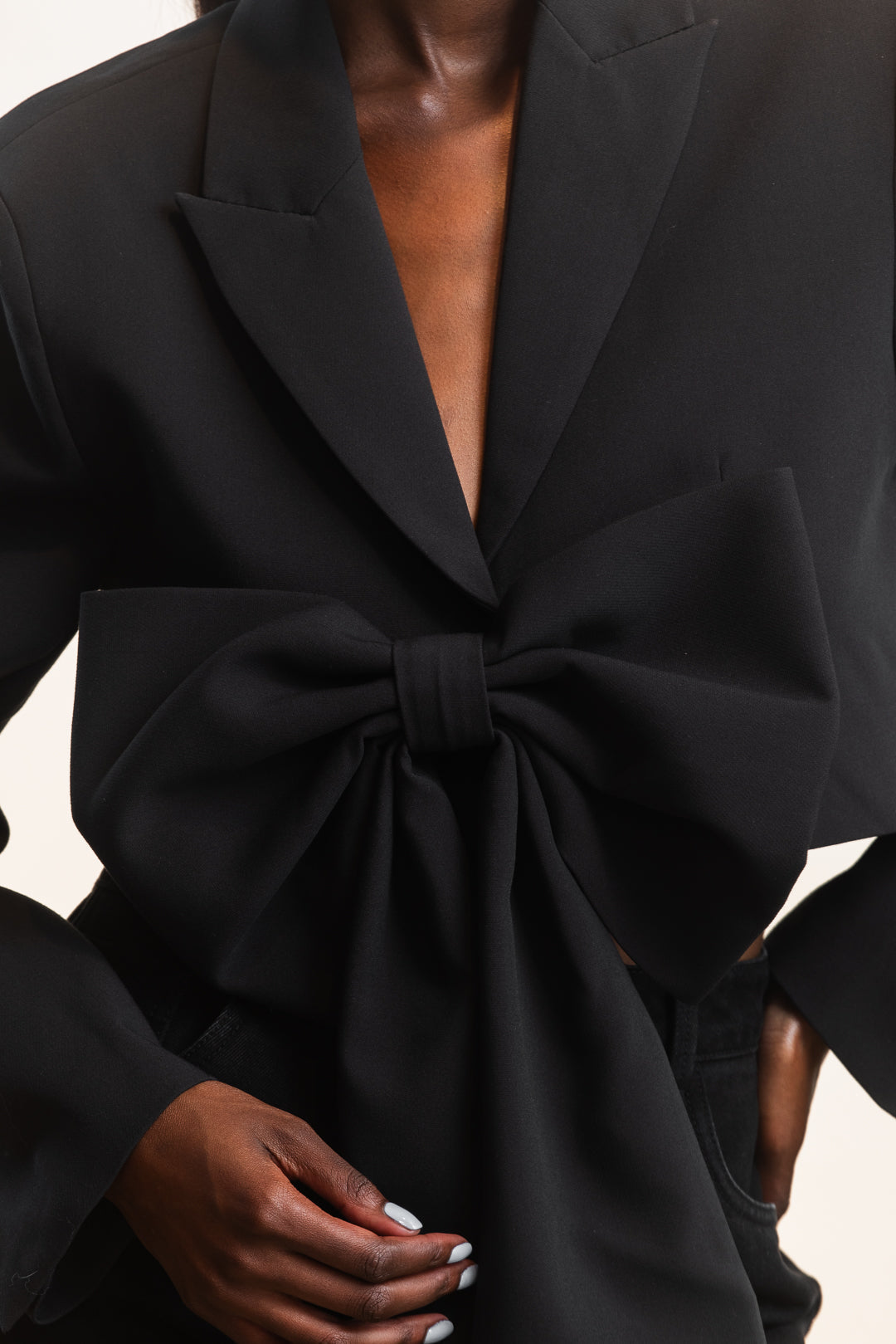 Marcella Cropped Bow Blazer