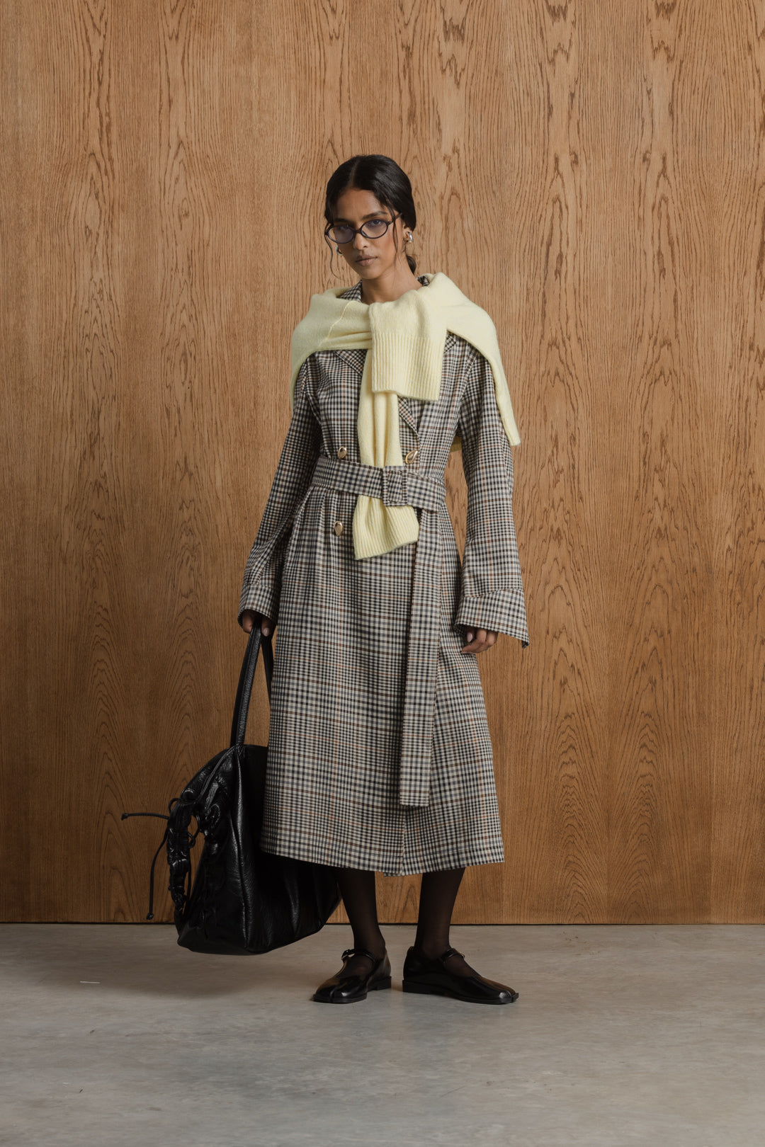 Tebogo Gold Button Trench Coat