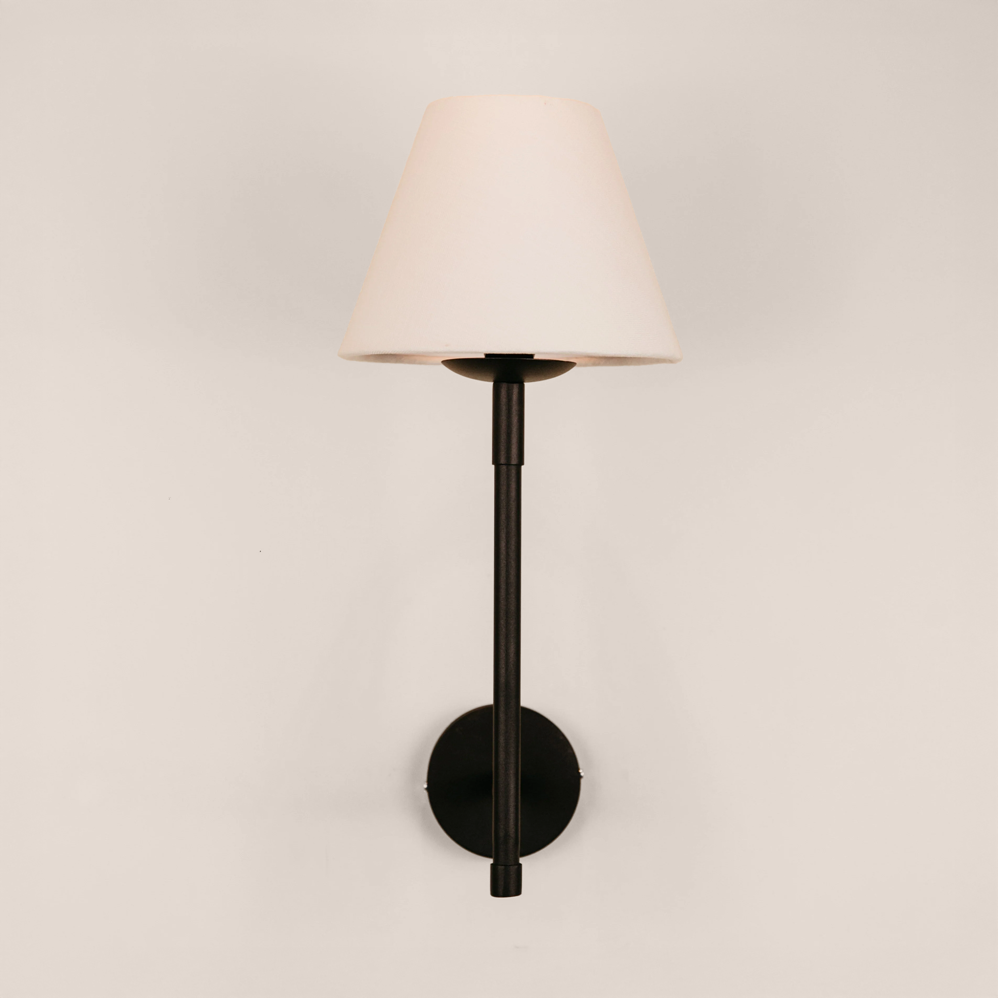 Olympic Wall Light with Tapered Linen Shade – Black