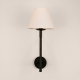 Olympic Wall Light with Tapered Linen Shade – Black