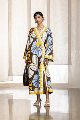 Gabrielle Linen Kimono Midi Dress
