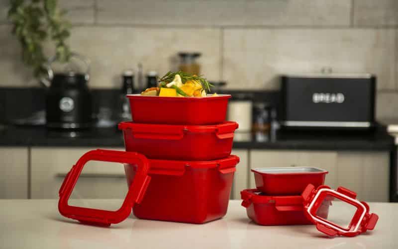 Baobab 10Pc Glass Food Container - Red - Image 2