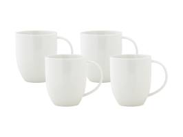 Maxwell & Williams White Basics Diamonds Coupe Mug 420ml Set of 4 Gift Boxed