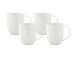 Maxwell & Williams White Basics Diamonds Coupe Mug 420ml Set of 4 Gift Boxed
