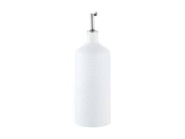 Maxwell & Williams White Basics Diamonds Oil Bottle With Stainless Steel Pourer 500ml Gift Boxed