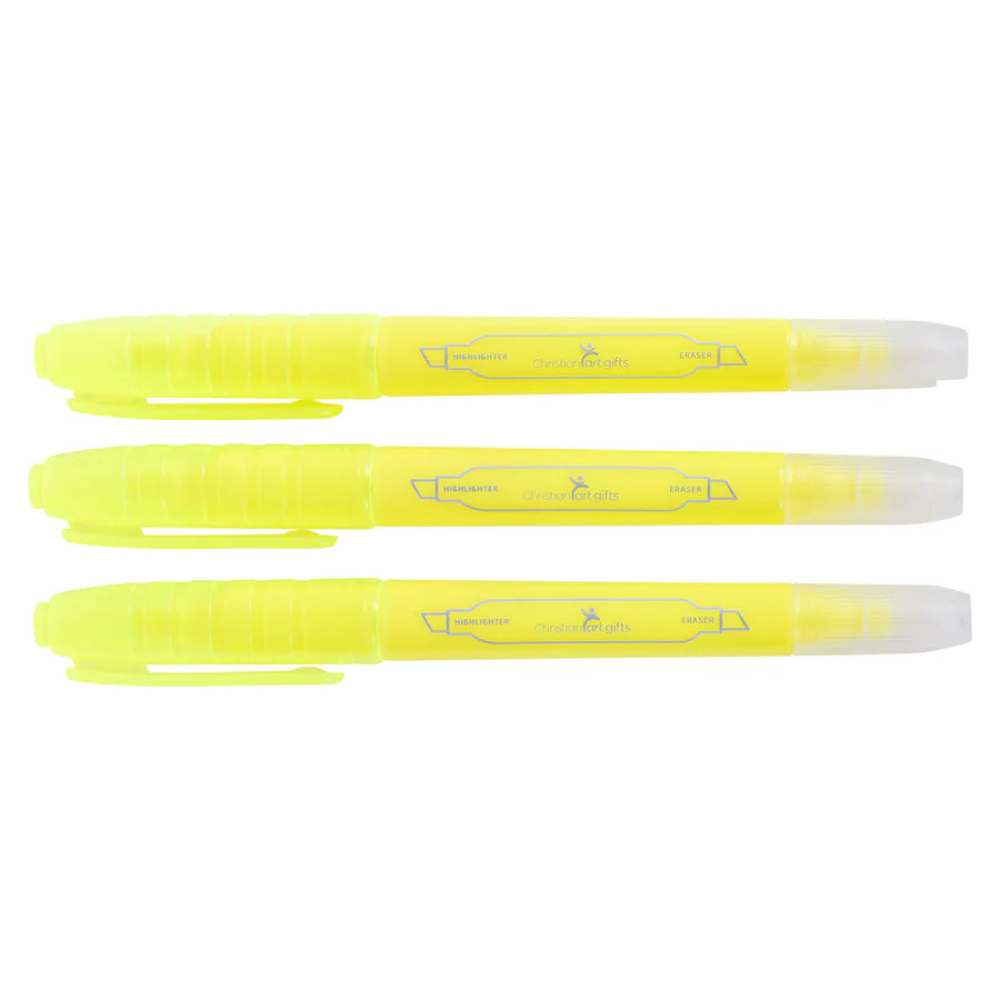 Yellow Erasable Highlighter Three-Piece Set