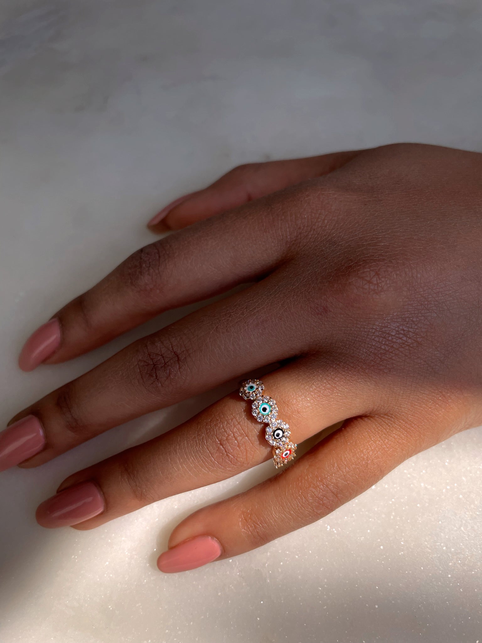 ARIA | Evil Eye | Multi-Coloured Encrusted Adjustable Ring