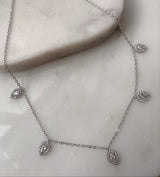 ALEENA | Silver/Gold Teardrop Luxury Necklace | AAA Grade Cubic Zirconia