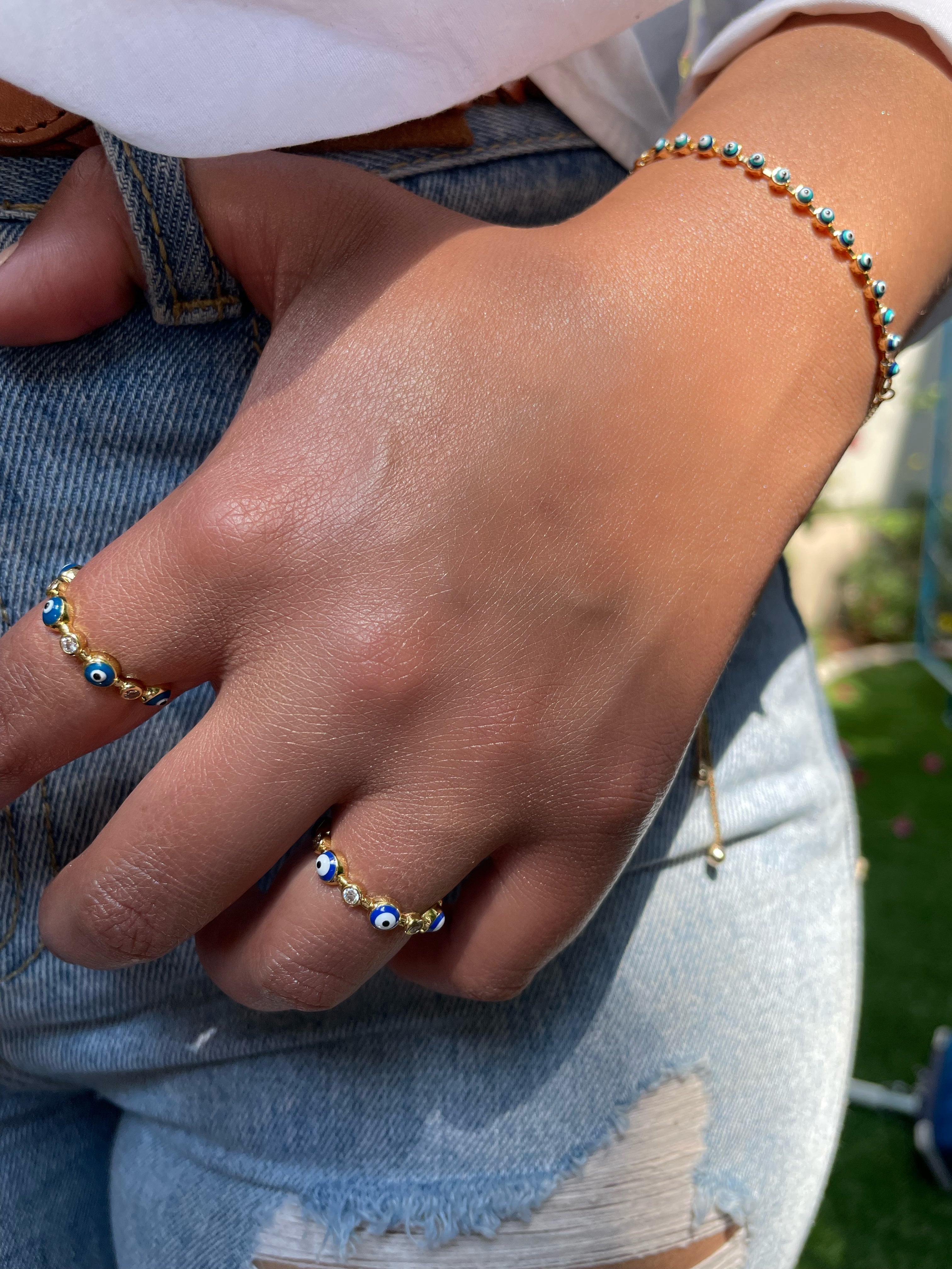 Adira | Evil Eye Adjustable Ring