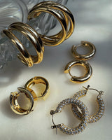 ANGELICA | Gold/Silver Luxury Cubic Zirconia Encrusted Hoops (1 or 2 cm)
