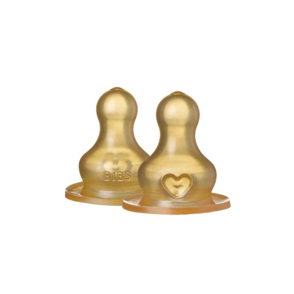 BIBS 2-Pack Round Latex Baby Bottle Nipple