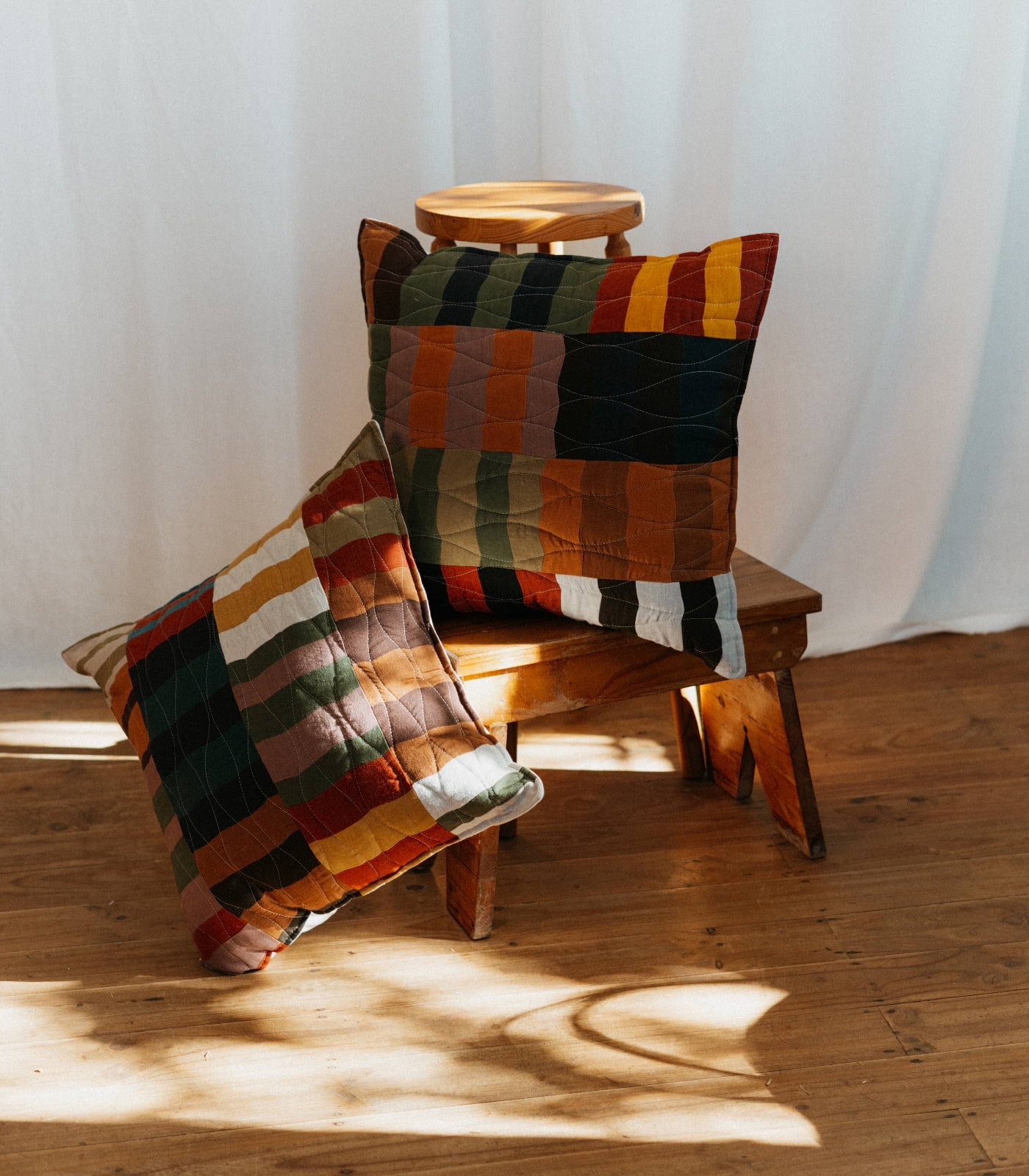 Patchwork Linen Scatter Cushion