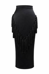 The Éclipse Fringe Contour Midi Skirt