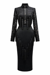 The Noir Accent Tassel Shirt & Skirt