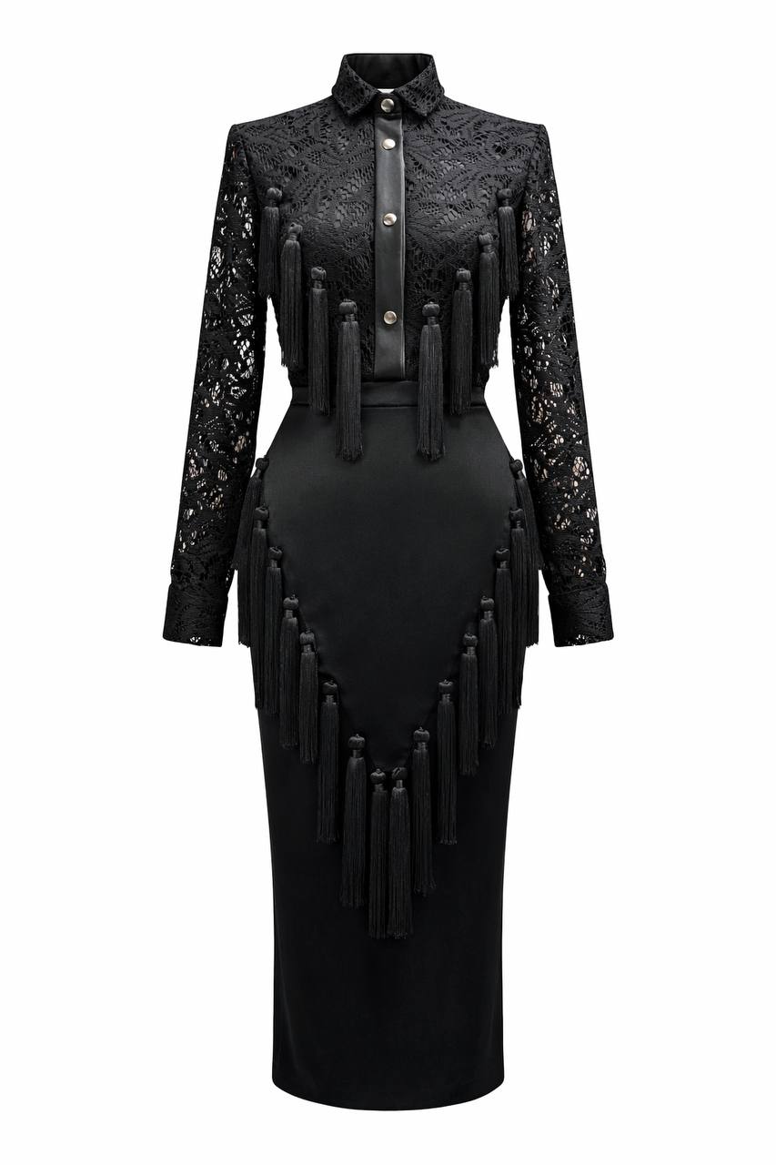 The Noir Accent Tassel Shirt