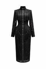 The Noire Tassel Lace Midi Dress
