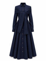 Cotton Chino Shirt Dress