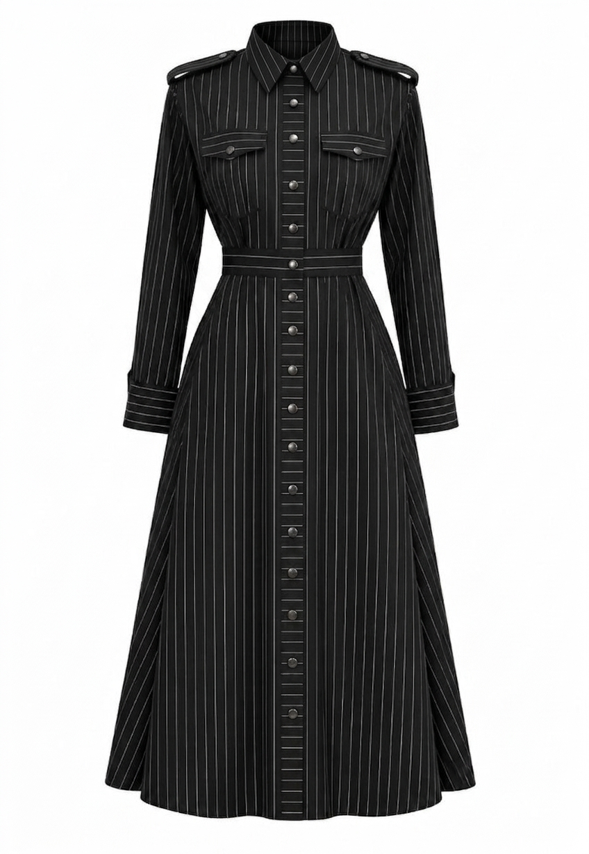 ETRO UTILIY PINSTRIPE SHIRT DRESS