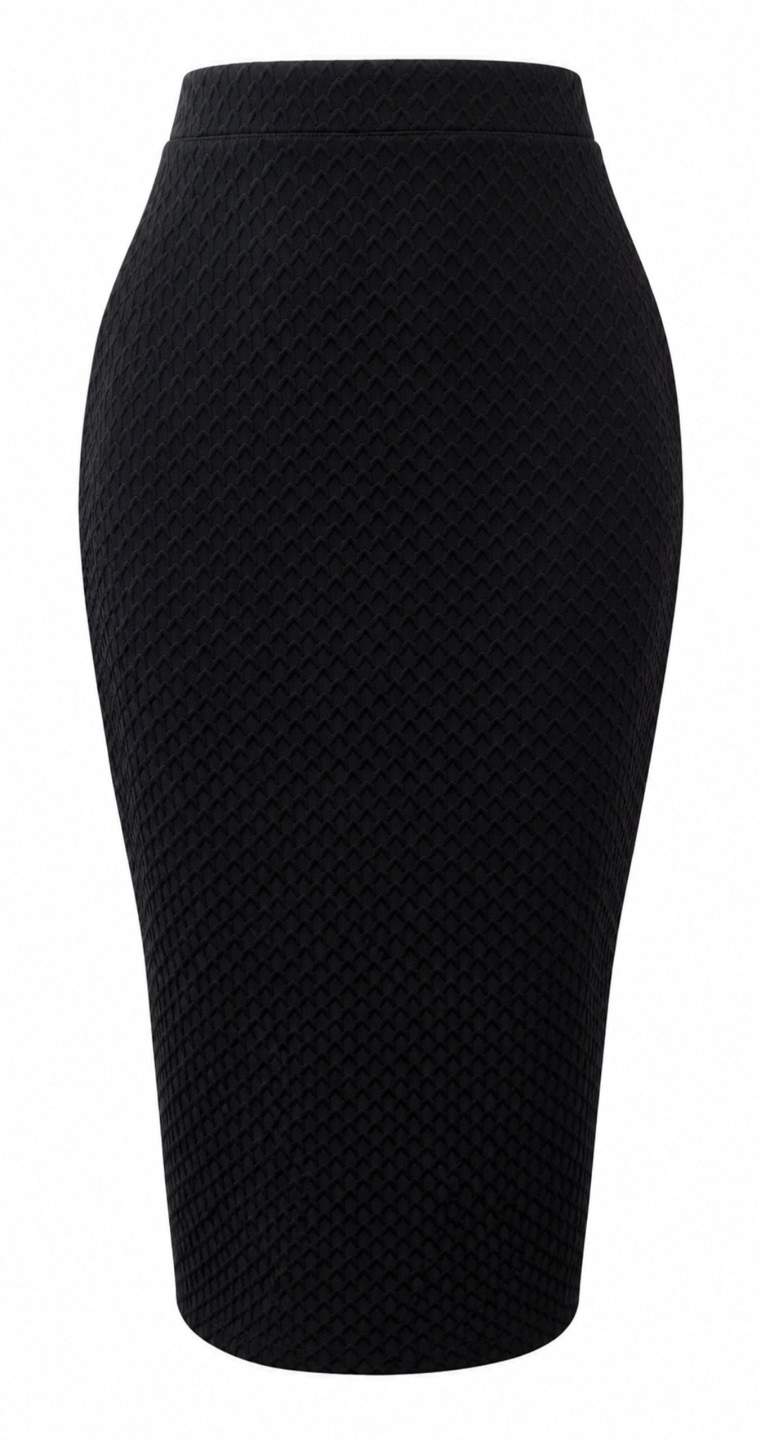 Sable Embossed Midi Pencil Skirt