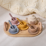 Silicone Tea Set with Bamboo Tray