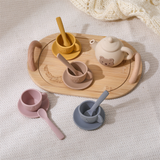 Silicone Tea Set with Bamboo Tray