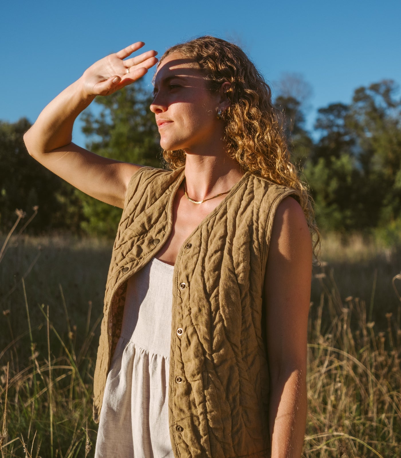 Quilted Linen Vest