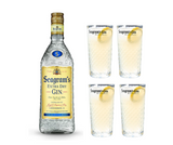 Seagrams Gin 750 ml + 4 FREE Gin glasses
